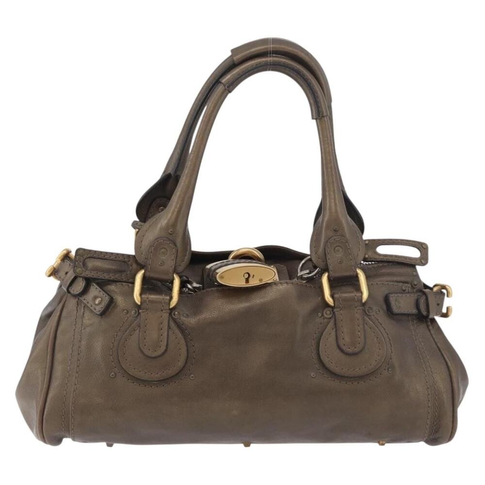 Chloe Leather Paddington Handbag Gold